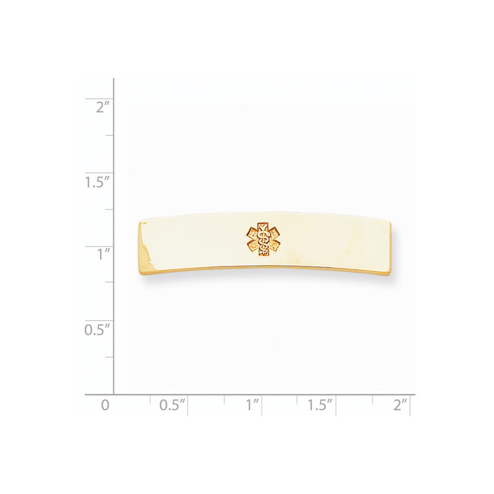 14k Yellow Gold Non-enameled Medical Jewelry Plate
