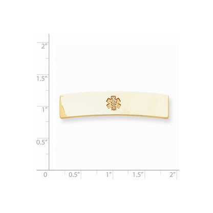14k Yellow Gold Non-enameled Medical Jewelry Plate