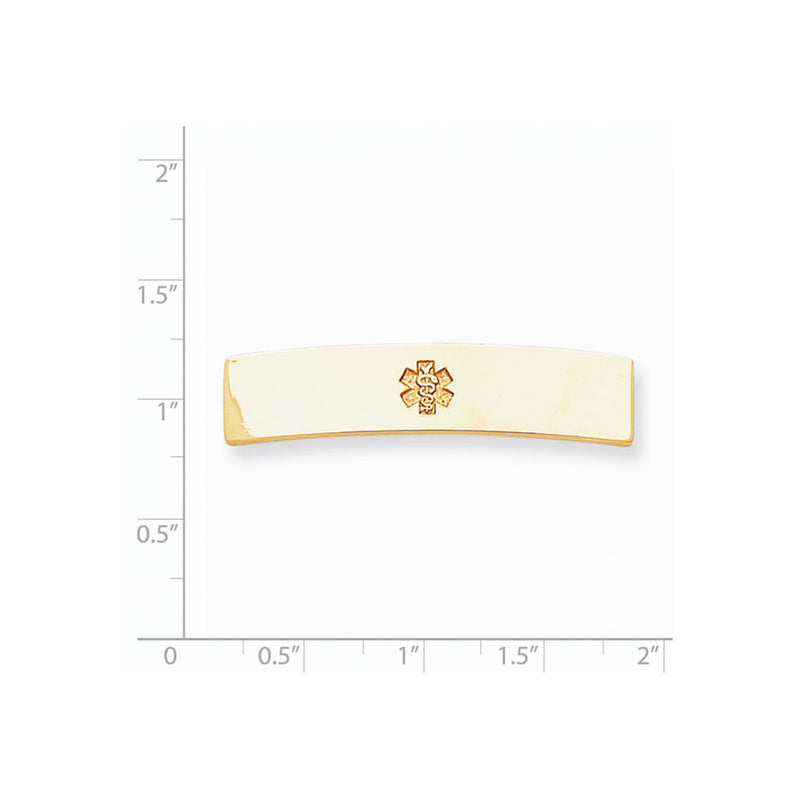 14k Yellow Gold Non-enameled Medical Jewelry Plate