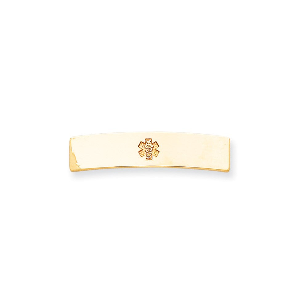 14k Yellow Gold Non-enameled Medical Jewelry Plate