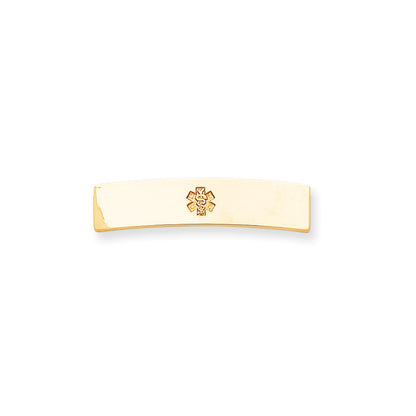 14k Yellow Gold Non-enameled Medical Jewelry Plate