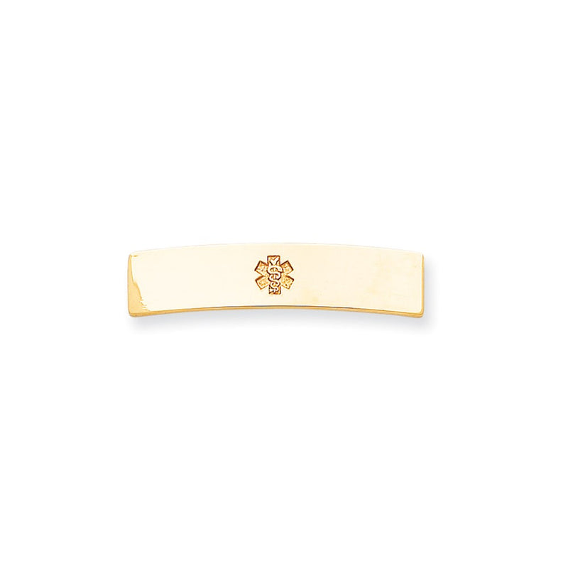 14k Yellow Gold Non-enameled Medical Jewelry Plate