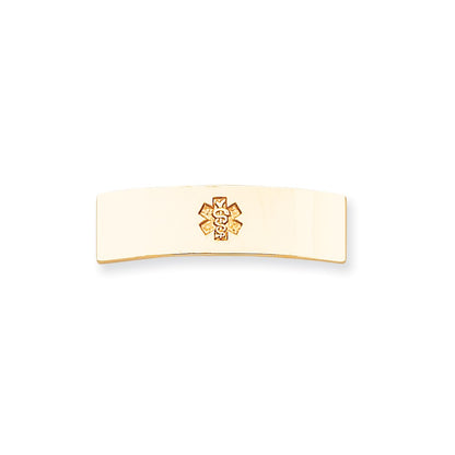 14k Yellow Gold Non-enameled Medical Jewelry Plate