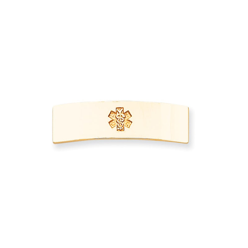 14k Yellow Gold Non-enameled Medical Jewelry Plate