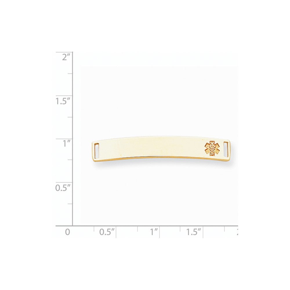 14k Yellow Gold Non-enameled Medical Jewelry Plate