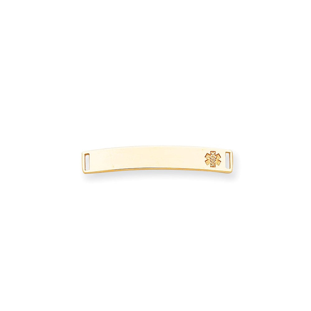 14k Yellow Gold Non-enameled Medical Jewelry Plate