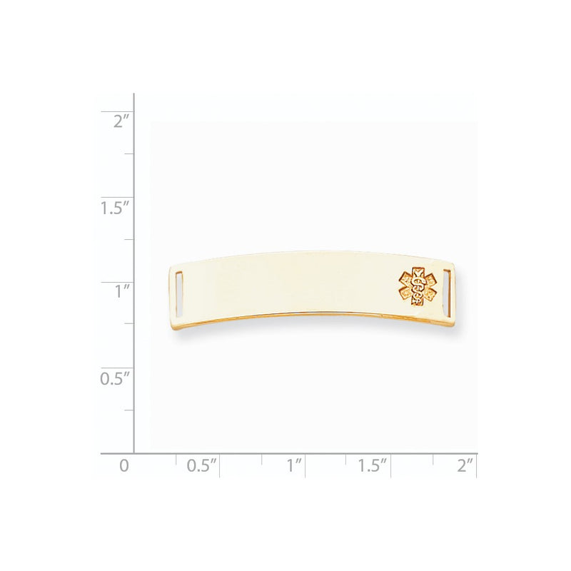 14k Yellow Gold Non-enameled Medical Jewelry Plate