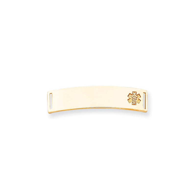14k Yellow Gold Non-enameled Medical Jewelry Plate