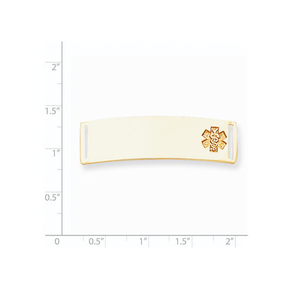 14k Yellow Gold Non-enameled Medical Jewelry Plate