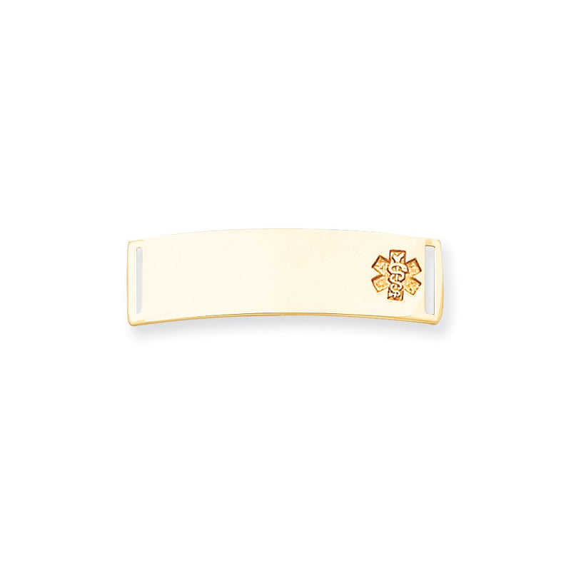 14k Yellow Gold Non-enameled Medical Jewelry Plate