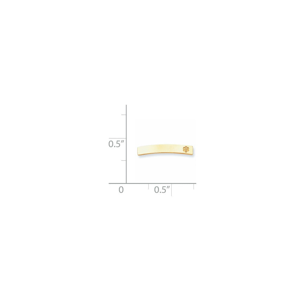 14k Yellow Gold Non-enameled Medical Jewelry Plate