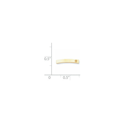 14k Yellow Gold Non-enameled Medical Jewelry Plate