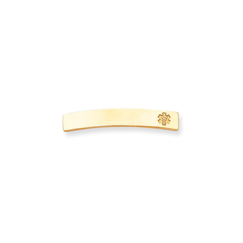 14k Yellow Gold Non-enameled Medical Jewelry Plate