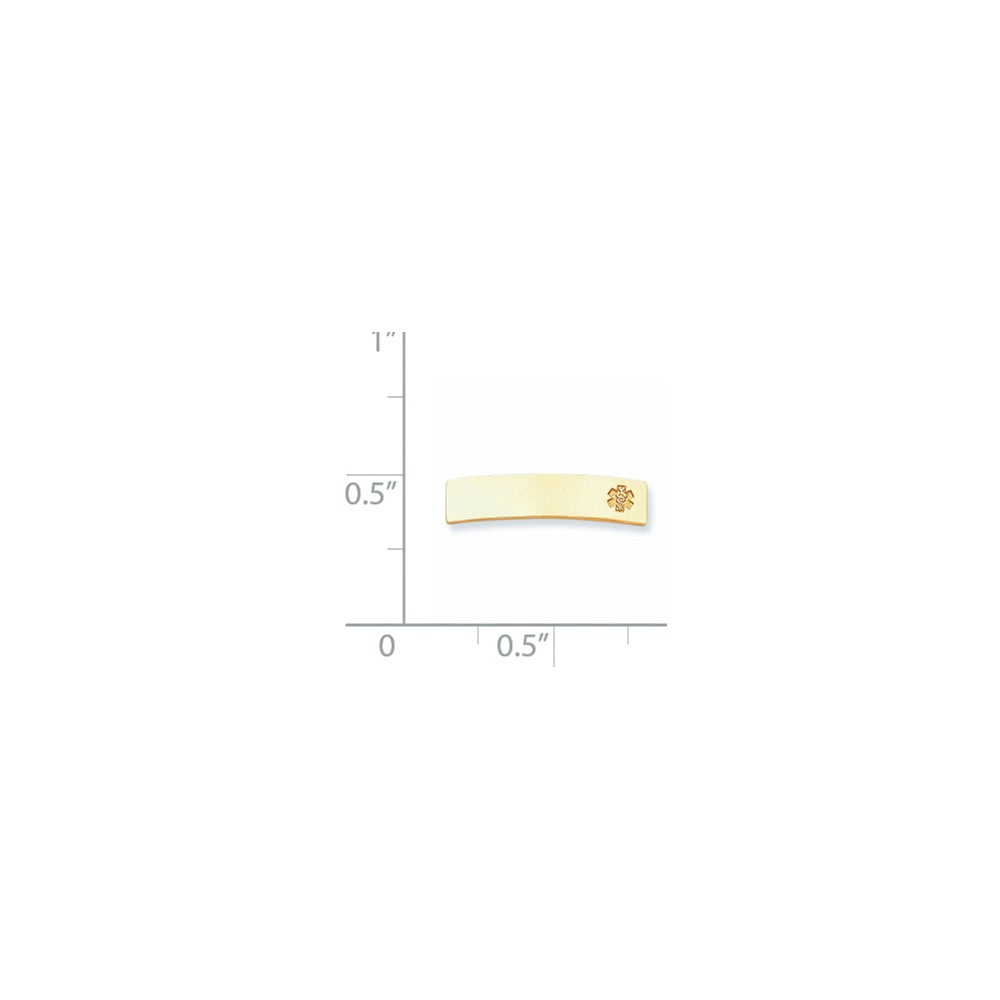 14k Yellow Gold Non-enameled Medical Jewelry Plate