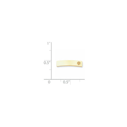 14k Yellow Gold Non-enameled Medical Jewelry Plate