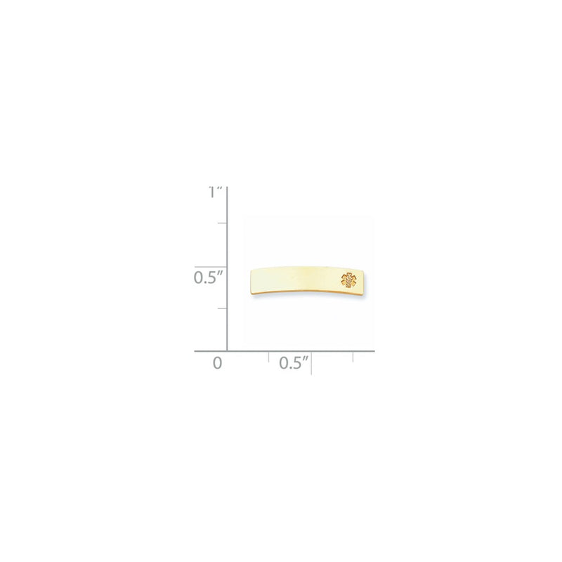14k Yellow Gold Non-enameled Medical Jewelry Plate