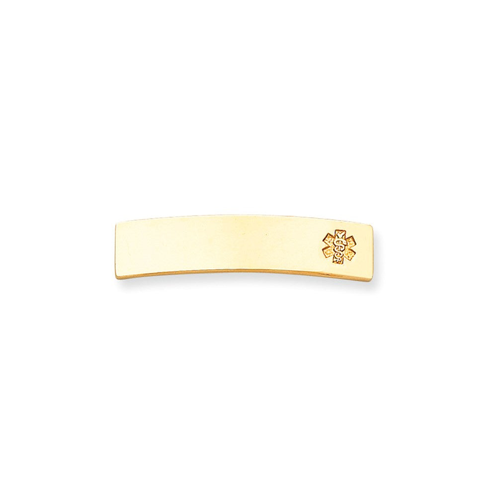 14k Yellow Gold Non-enameled Medical Jewelry Plate