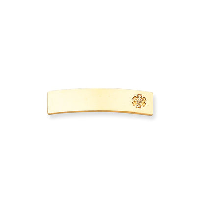 14k Yellow Gold Non-enameled Medical Jewelry Plate