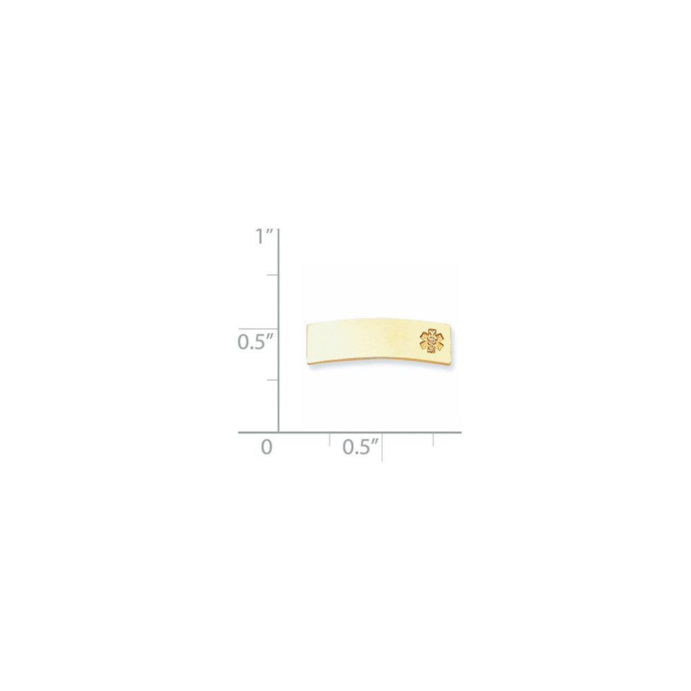 14k Yellow Gold Non-enameled Medical Jewelry Plate