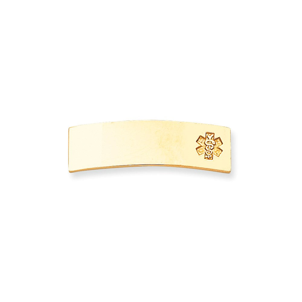14k Yellow Gold Non-enameled Medical Jewelry Plate