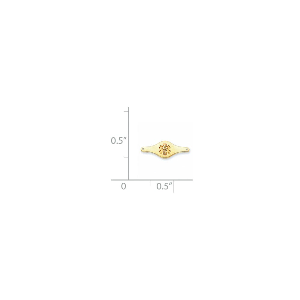 14k Yellow Gold Non-enameled Medical Jewelry Plate