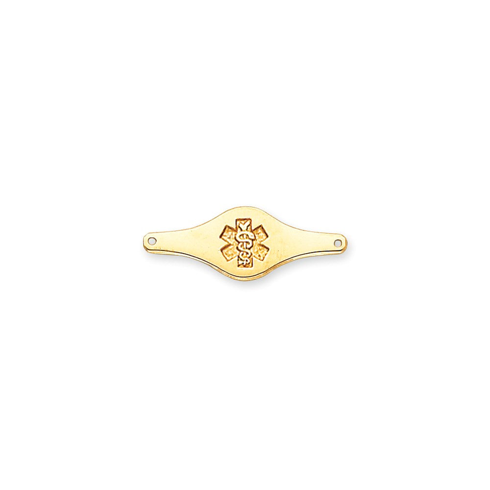 14k Yellow Gold Non-enameled Medical Jewelry Plate