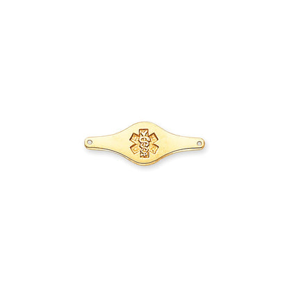 14k Yellow Gold Non-enameled Medical Jewelry Plate