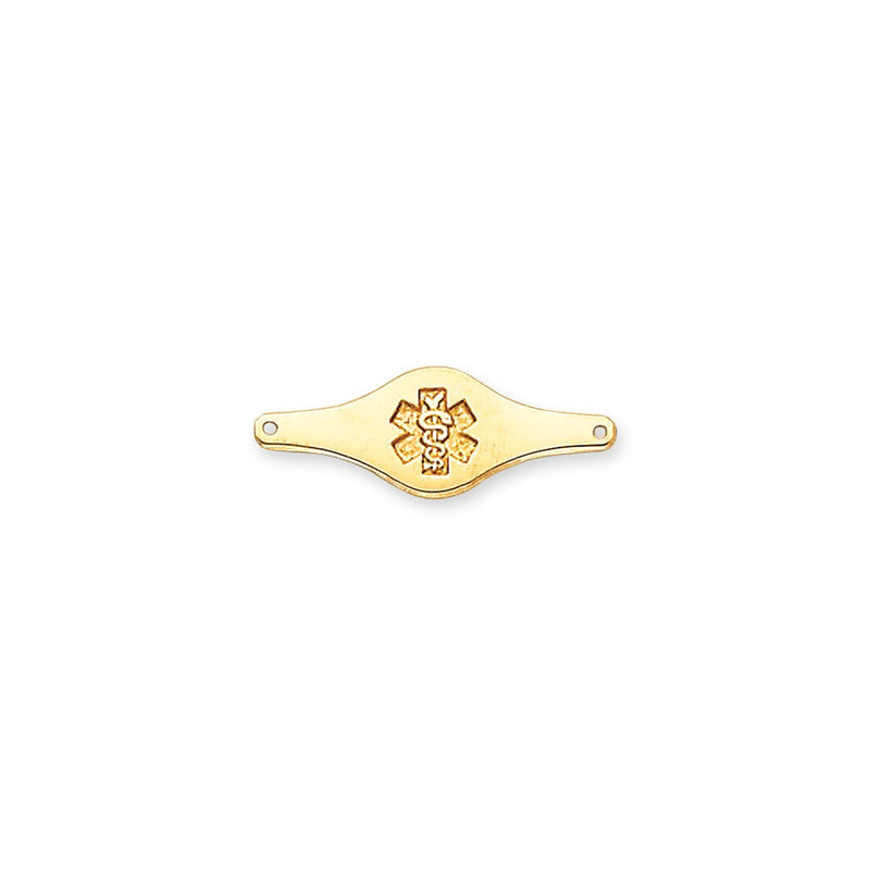 14k Yellow Gold Non-enameled Medical Jewelry Plate