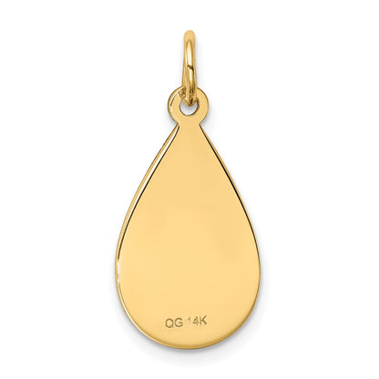 14k Yellow Gold Medical Jewelry Unenameled Pendant