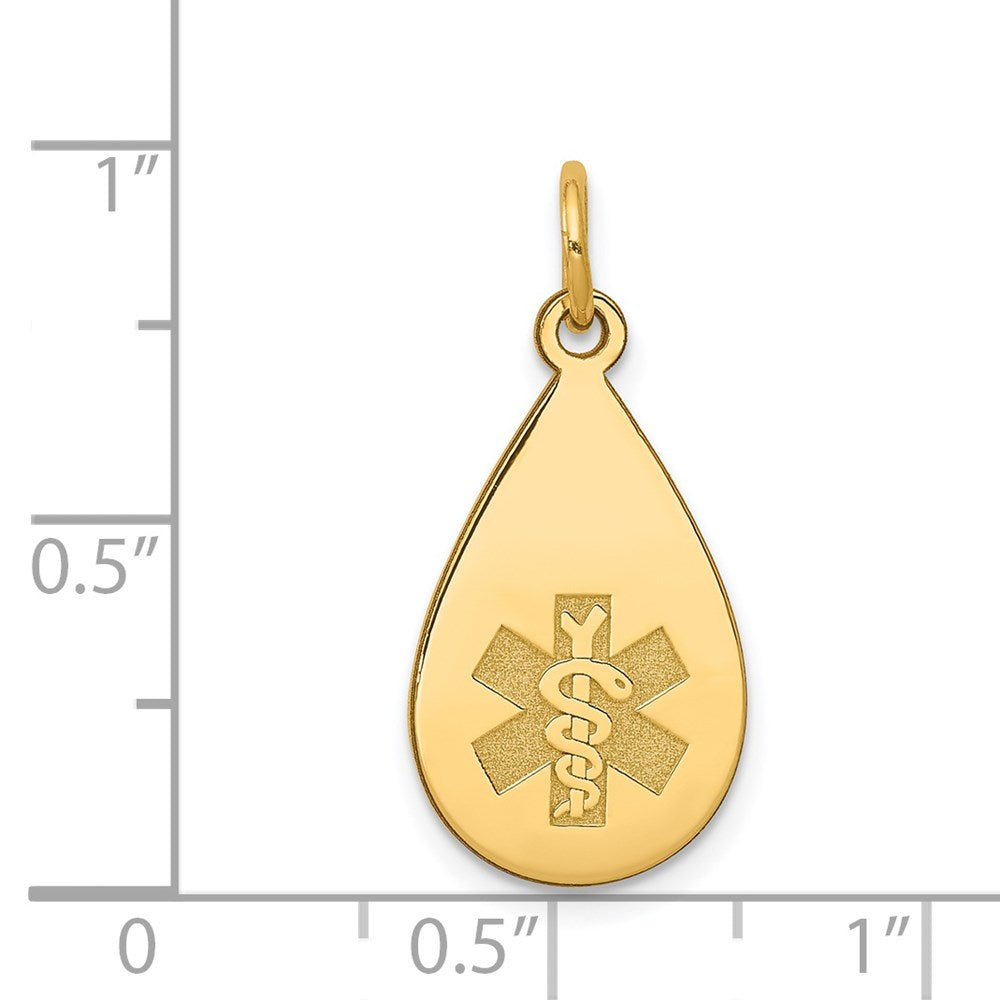 14k Yellow Gold Medical Jewelry Unenameled Pendant