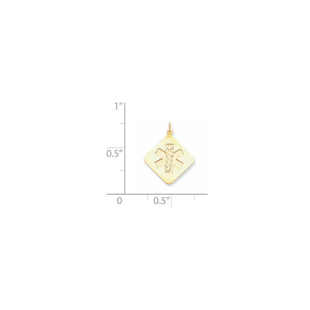 14k Yellow Gold Non-enameled Medical Jewelry Pendant