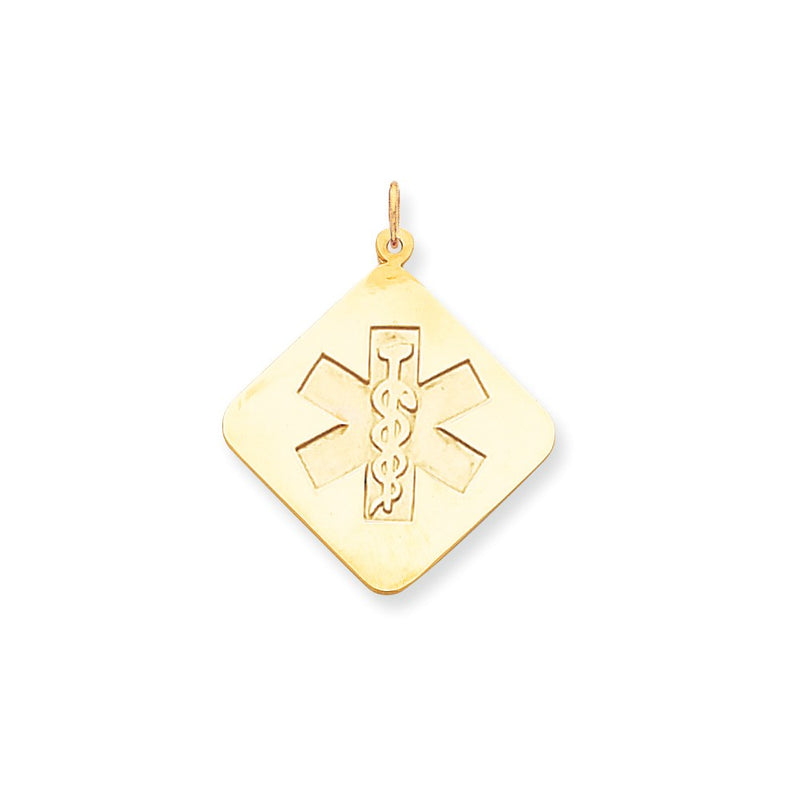 14k Yellow Gold Non-enameled Medical Jewelry Pendant