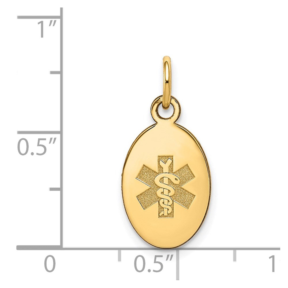 14k Yellow Gold Non-enameled Medical Jewelry Pendant