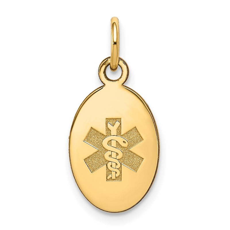 14k Yellow Gold Non-enameled Medical Jewelry Pendant
