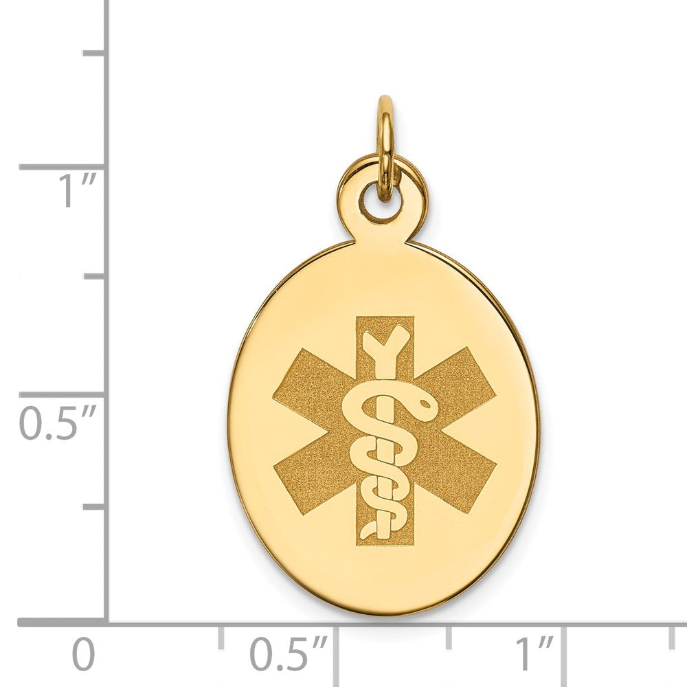 14k Yellow Gold Non-enameled Medical Jewelry Pendant