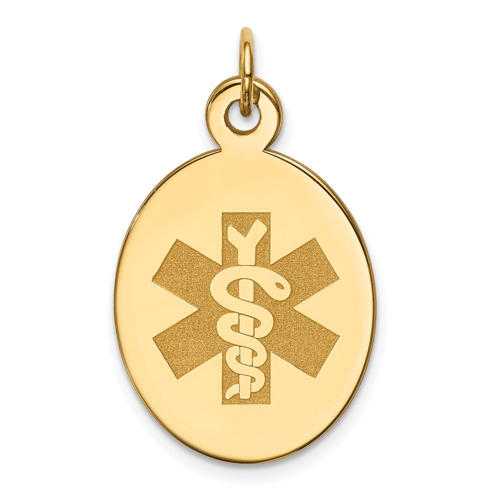 14k Yellow Gold Non-enameled Medical Jewelry Pendant