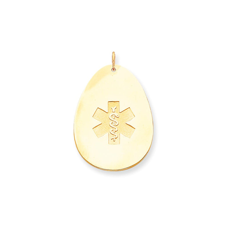 14k Yellow Gold Non-enameled Medical Jewelry Pendant