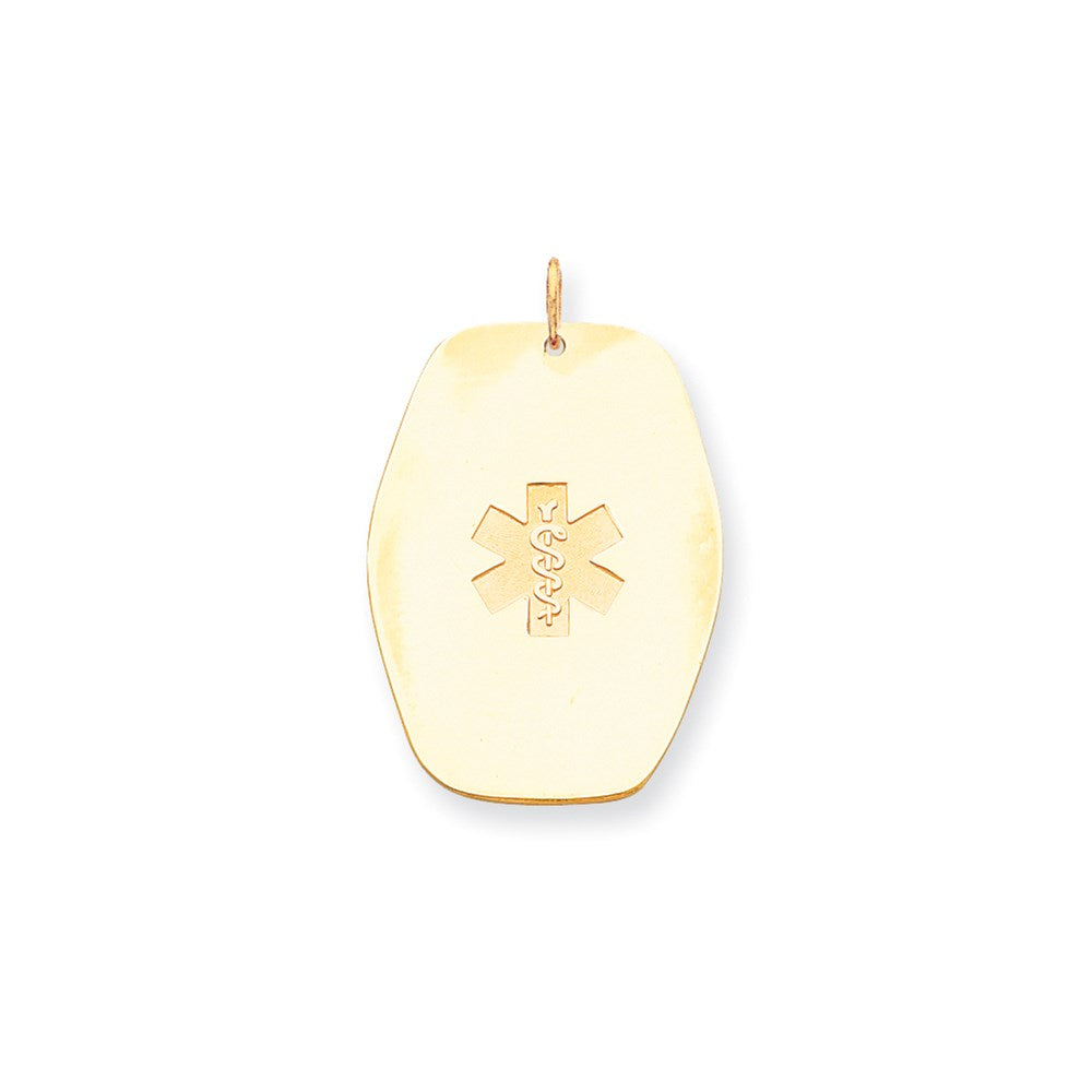 14k Yellow Gold Non-enameled Medical Jewelry Pendant