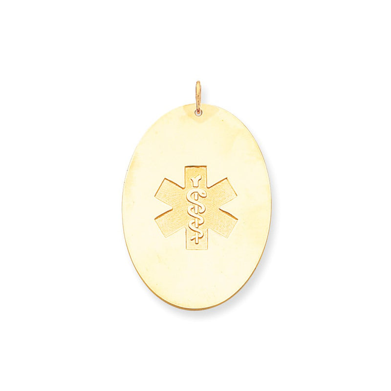 14k Yellow Gold Non-enameled Medical Jewelry Pendant