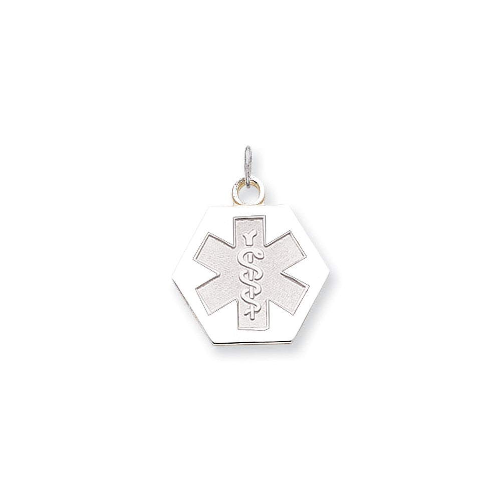 14k White Goldw Non-enameled Medical Jewelry Pendant