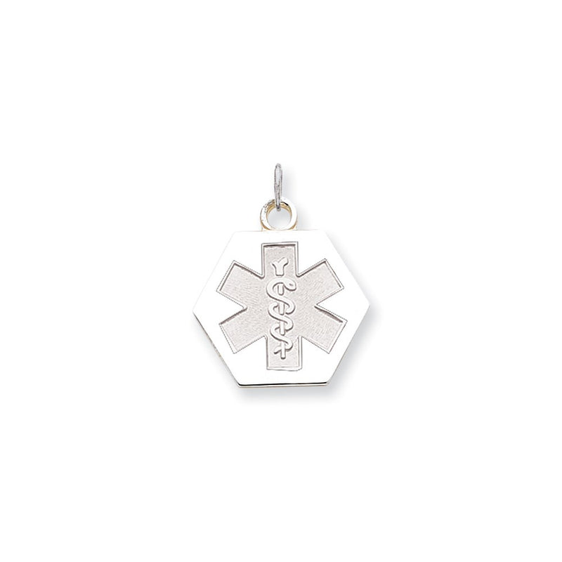 14k White Goldw Non-enameled Medical Jewelry Pendant