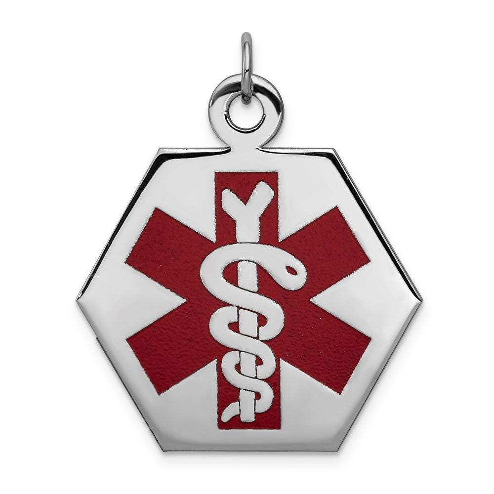14k White Gold Medical Jewelry Pendant