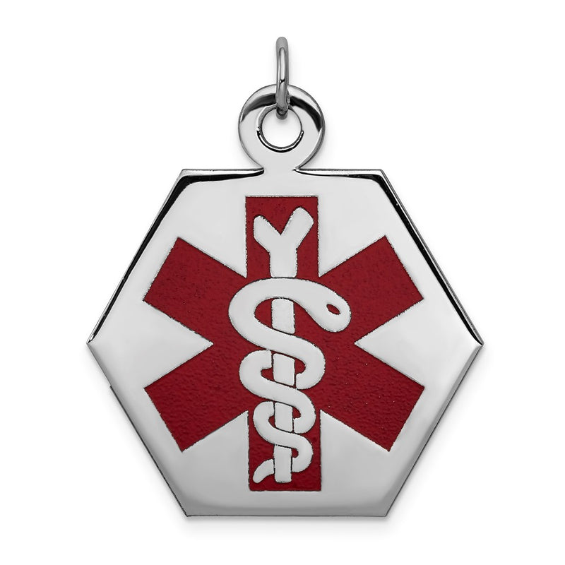 14k White Gold Medical Jewelry Pendant