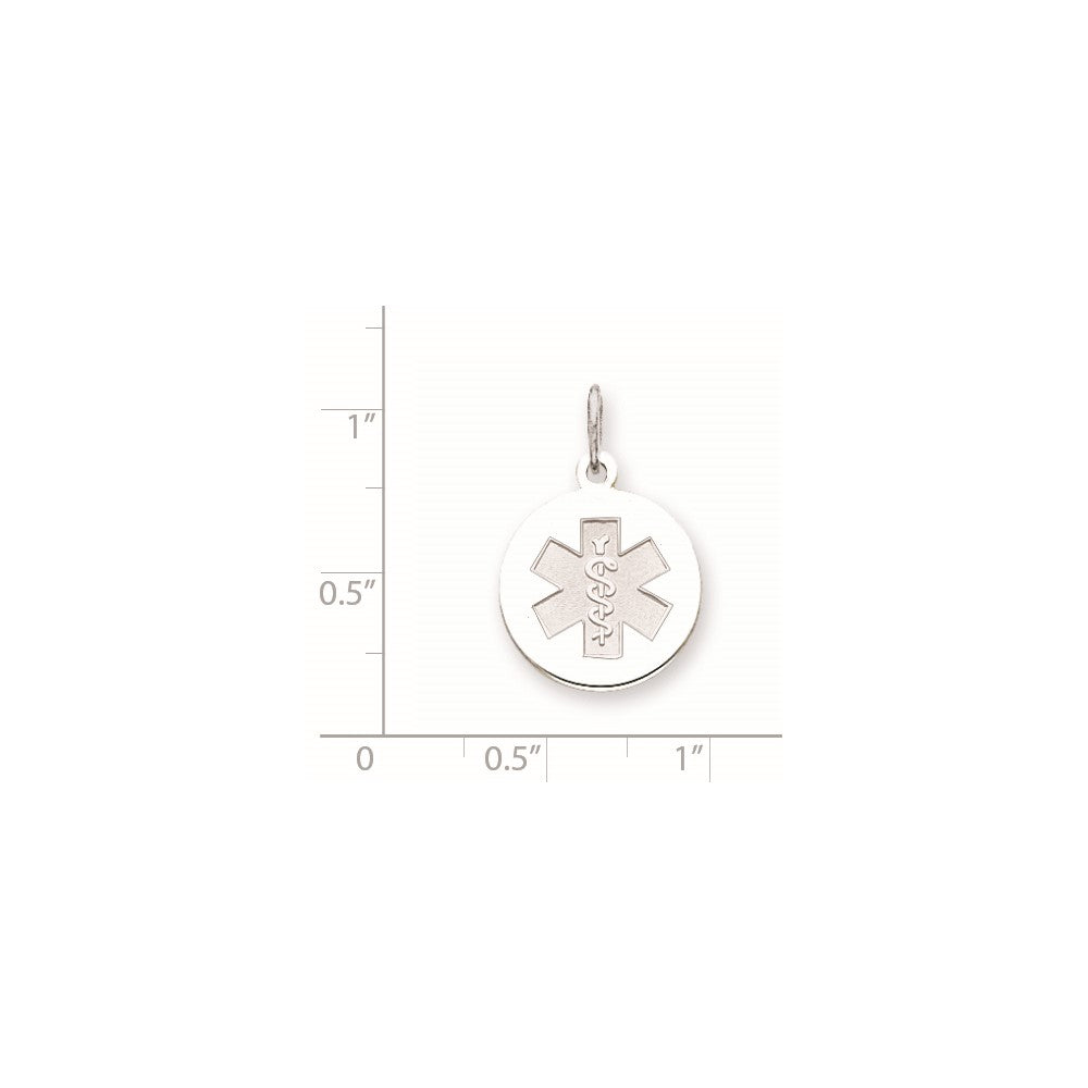 14k White Goldw Non-enameled Medical Jewelry Pendant