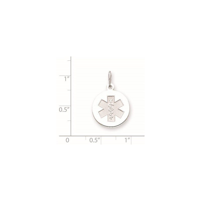 14k White Goldw Non-enameled Medical Jewelry Pendant