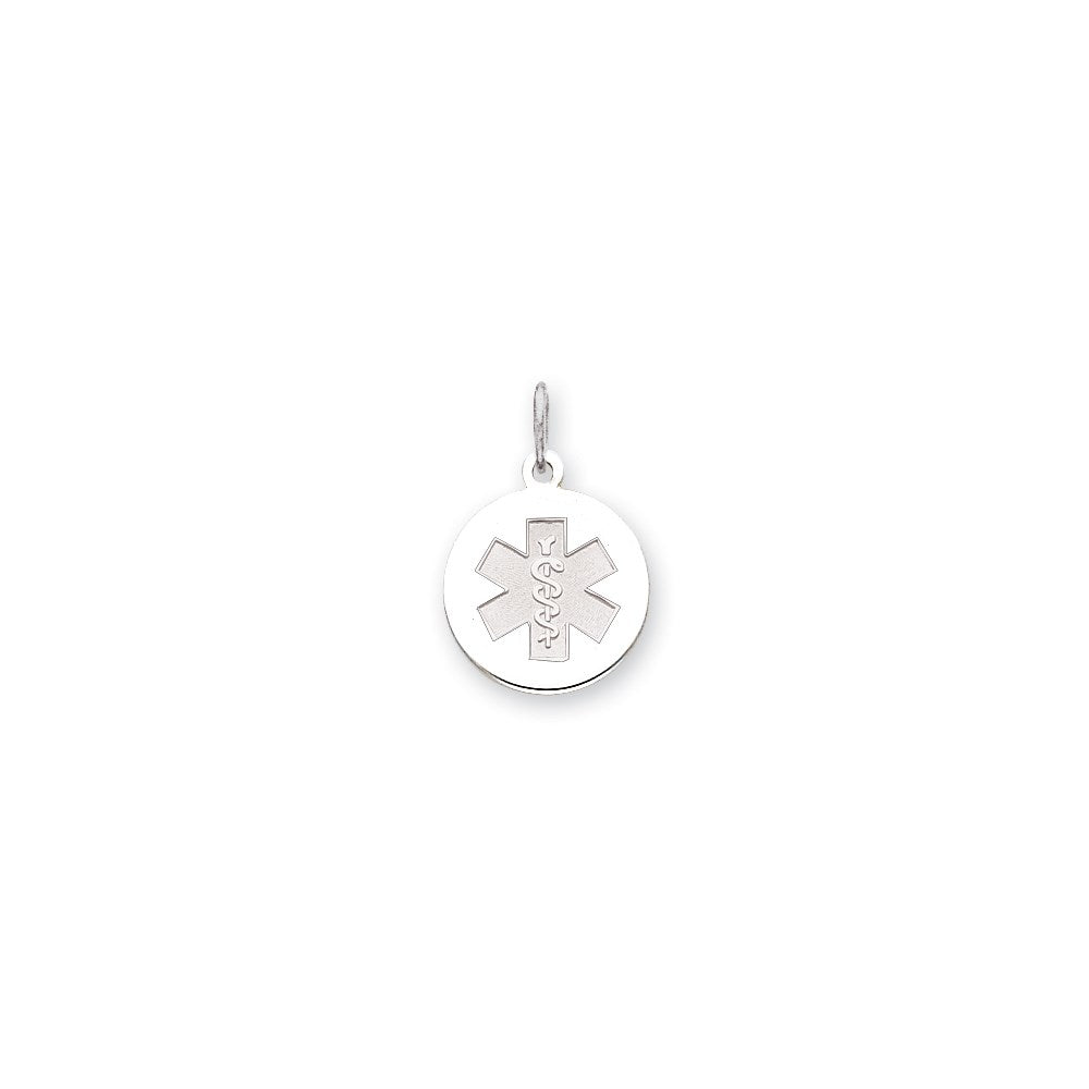 14k White Goldw Non-enameled Medical Jewelry Pendant