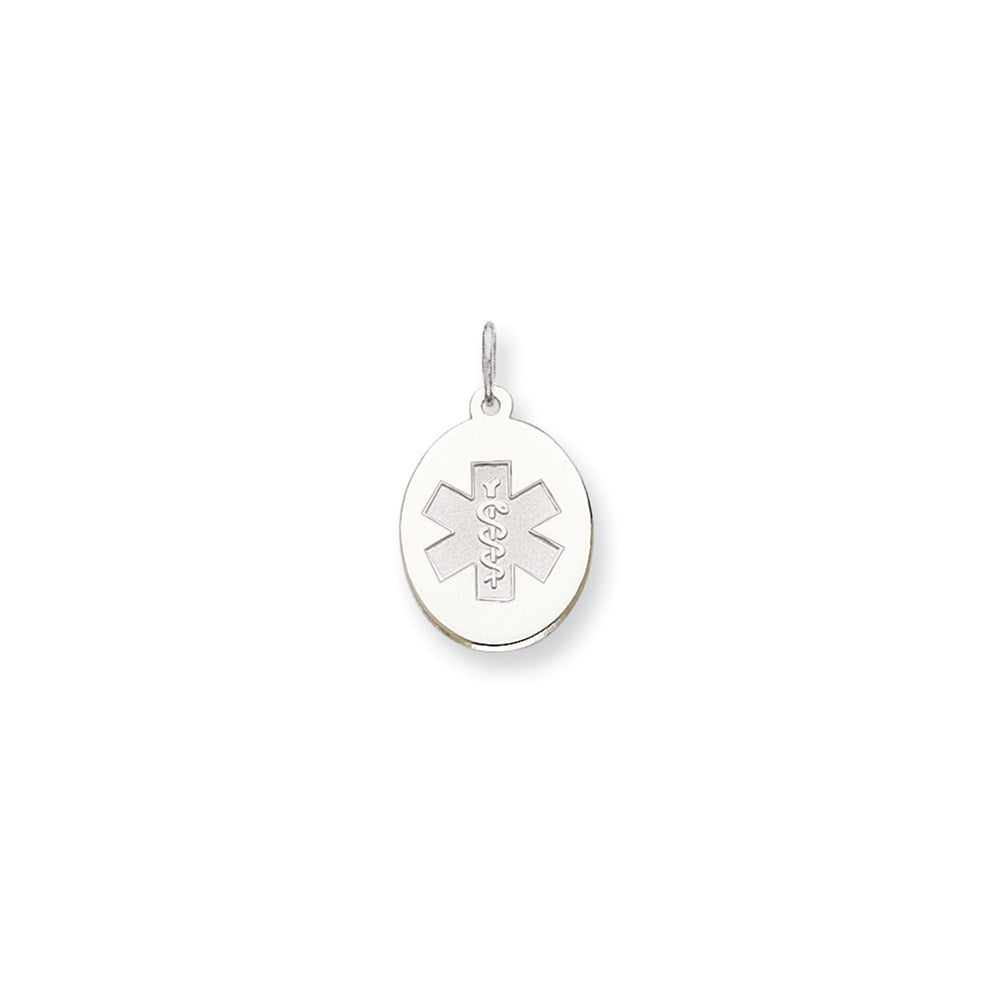 14k White Goldw Non-enameled Medical Jewelry Pendant