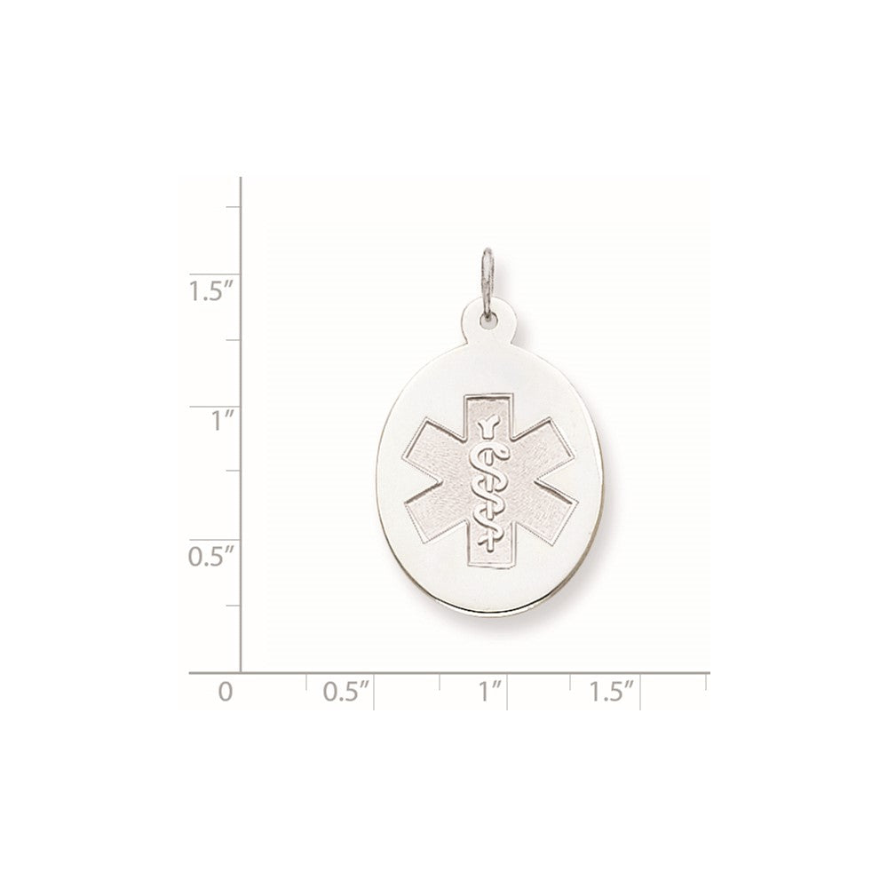 14k White Goldw Non-enameled Medical Jewelry Pendant