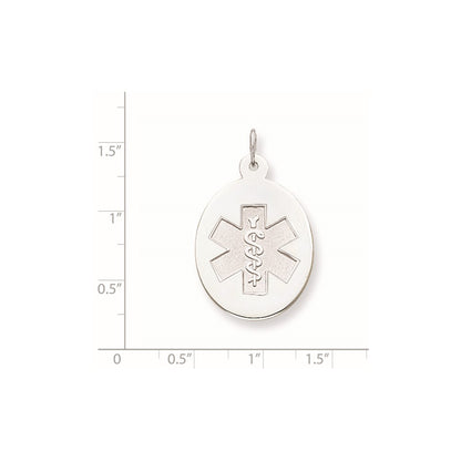 14k White Goldw Non-enameled Medical Jewelry Pendant