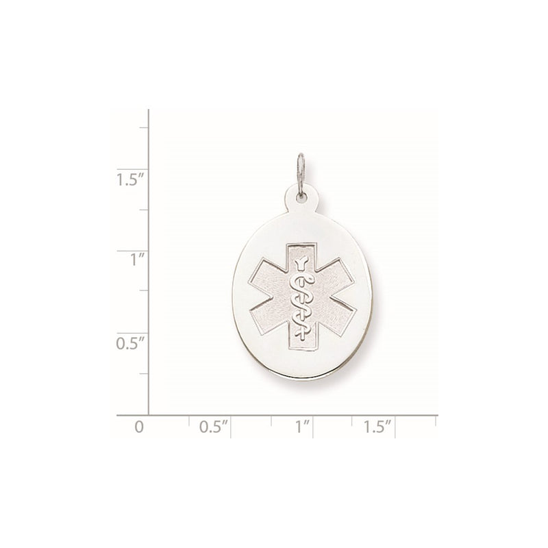 14k White Goldw Non-enameled Medical Jewelry Pendant